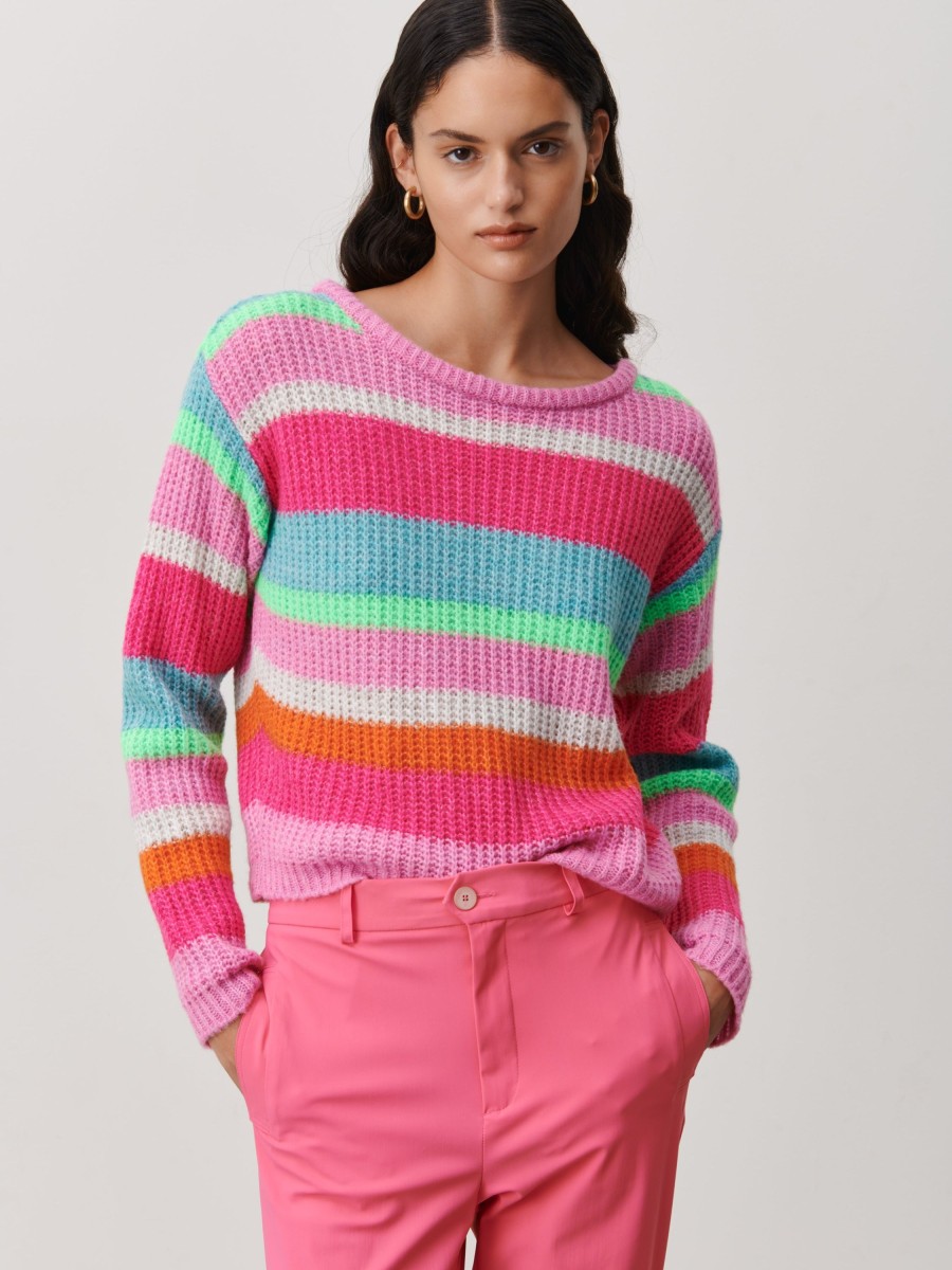 New Jane Lushka Stripe Pu Pullover